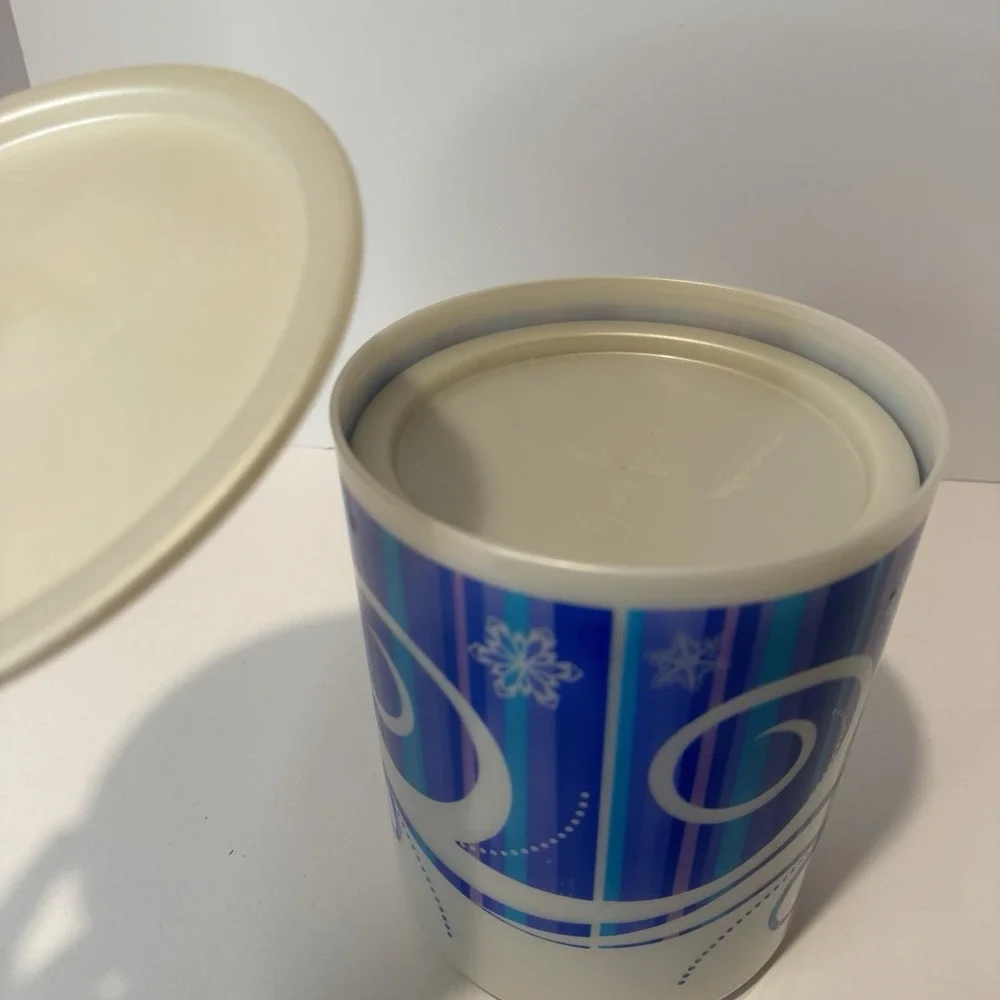 Tupperware Winter Winds Holiday Canisters B & C Snowflake Purple Blue Christmas